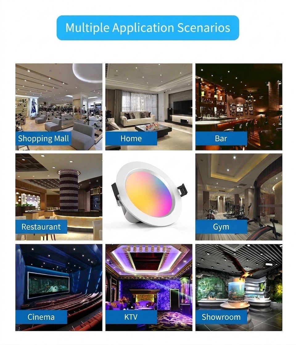 Smart RGB CCT LED Downlight Dimmable Bluetooth Mesh Light