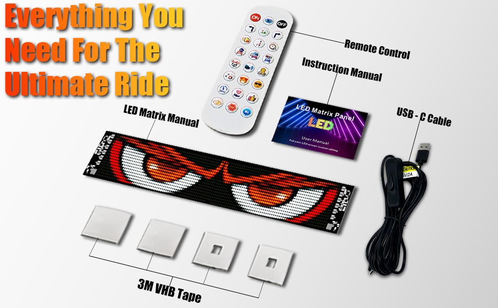 Smart LED Matrix Panel Voice Control Car Sign RGB Display