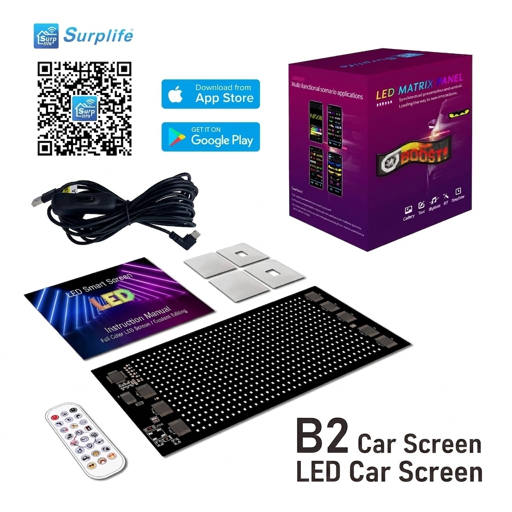 Smart LED Matrix Panel Voice Control Car Sign RGB Display