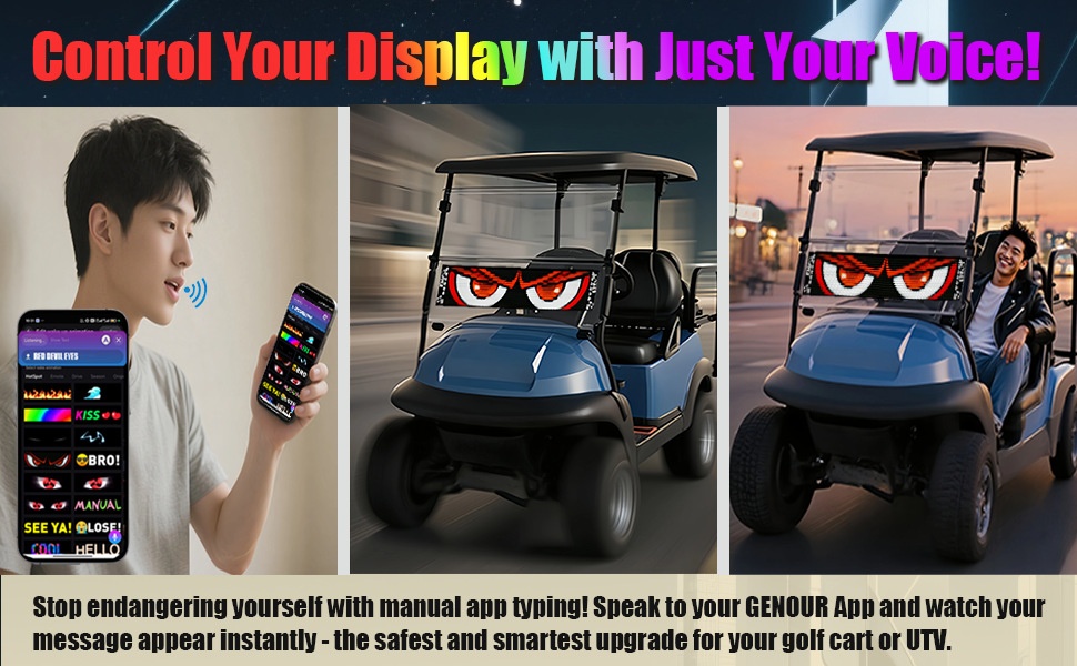 Smart LED Matrix Panel Voice Control Car Sign RGB Display