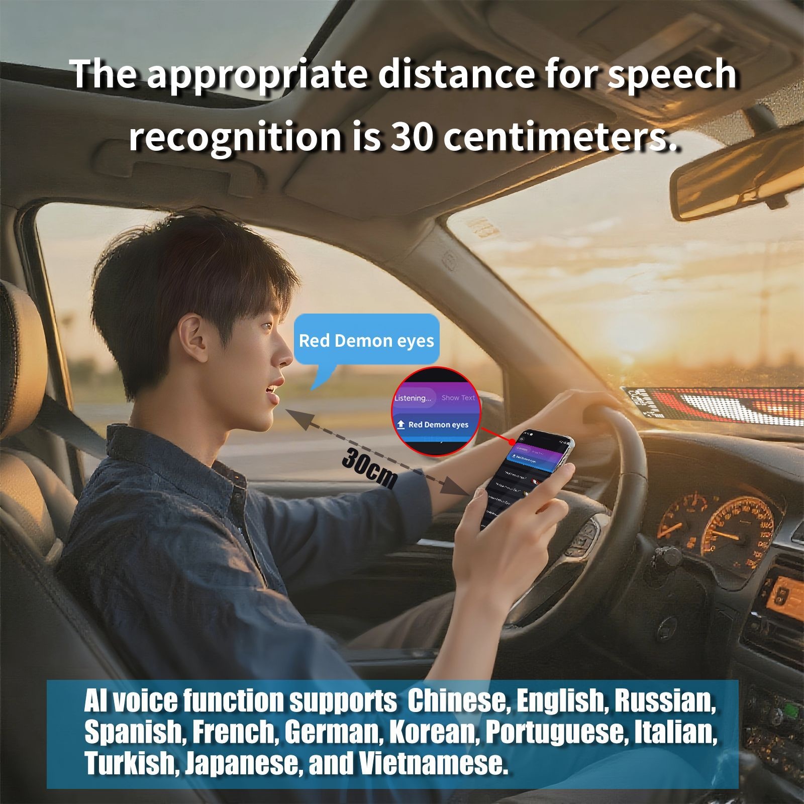 Smart LED Matrix Panel Voice Control Car Sign RGB Display