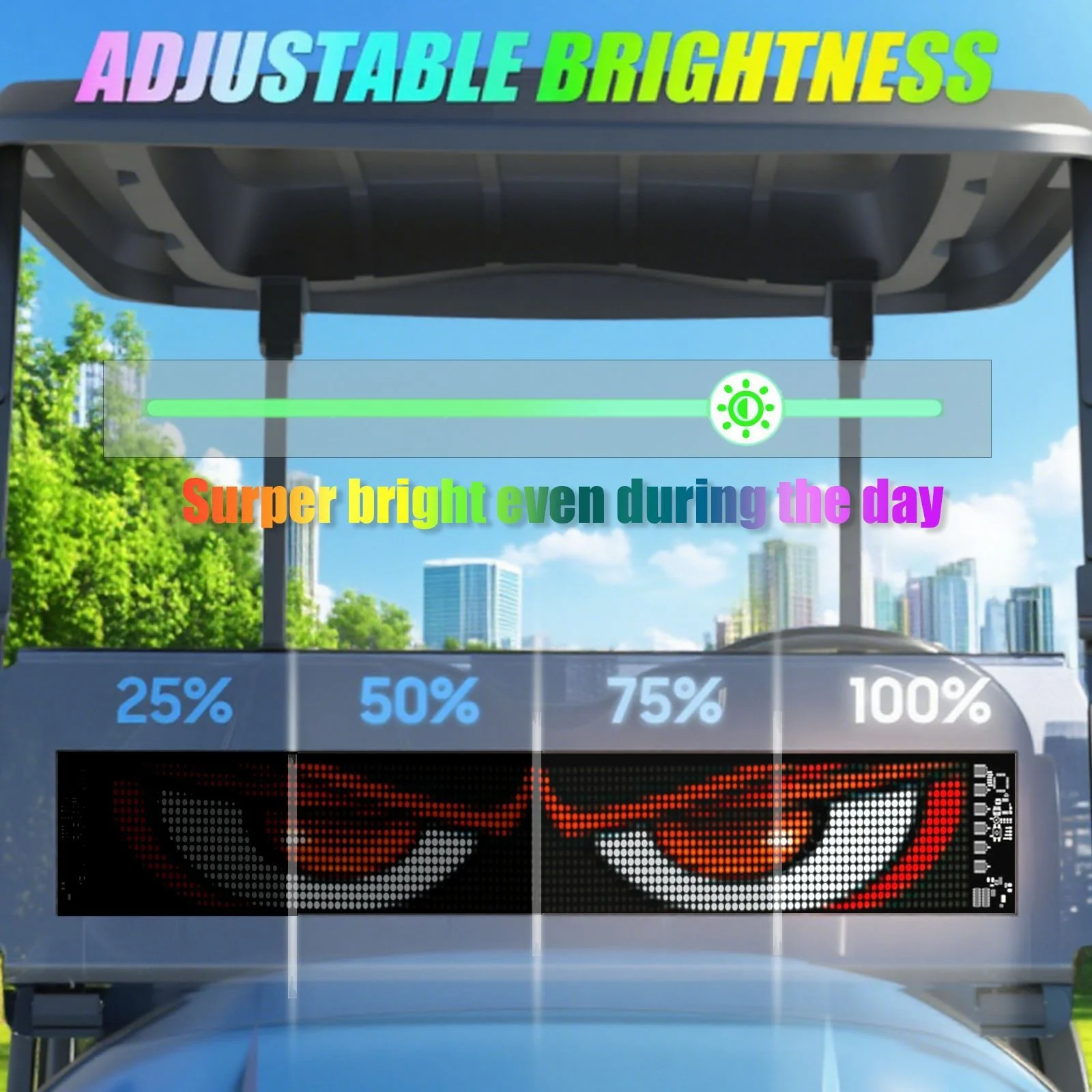 Smart LED Matrix Panel Voice Control Car Sign RGB Display