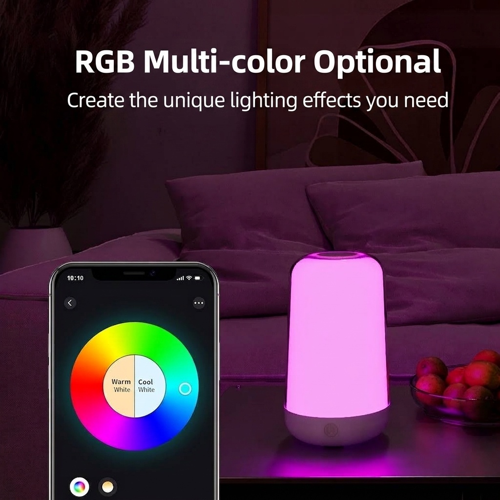 Smart RGB LED Bedside Lamp with App and Touch Control