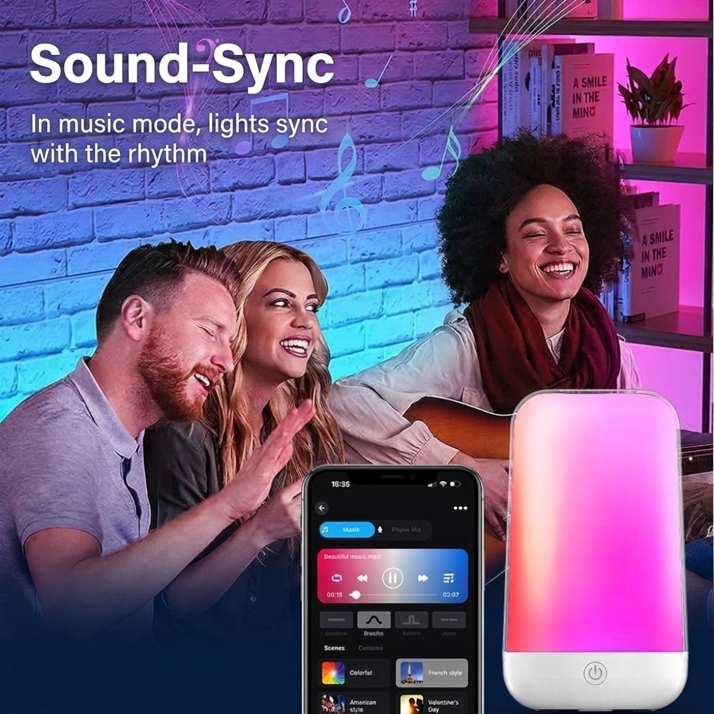 Smart RGB LED Bedside Lamp with App and Touch Control