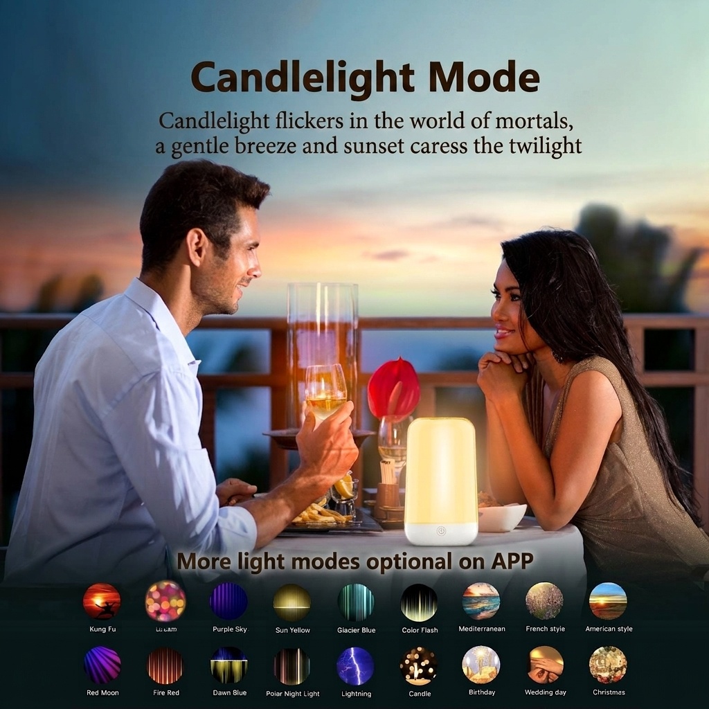 Smart RGB LED Bedside Lamp with App and Touch Control