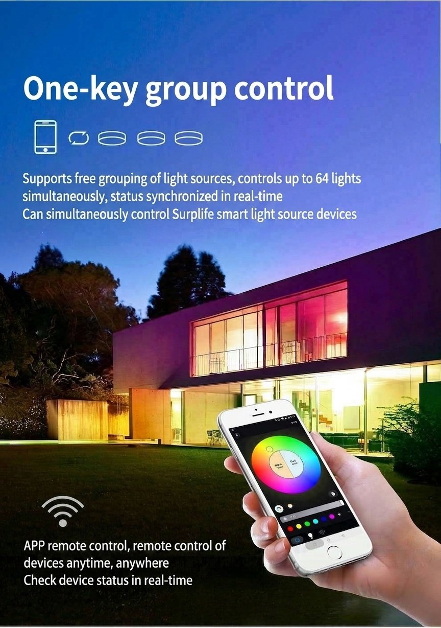 Smart LED Ceiling Light RGB+CCT Dimmable WiFi Alexa Google Home