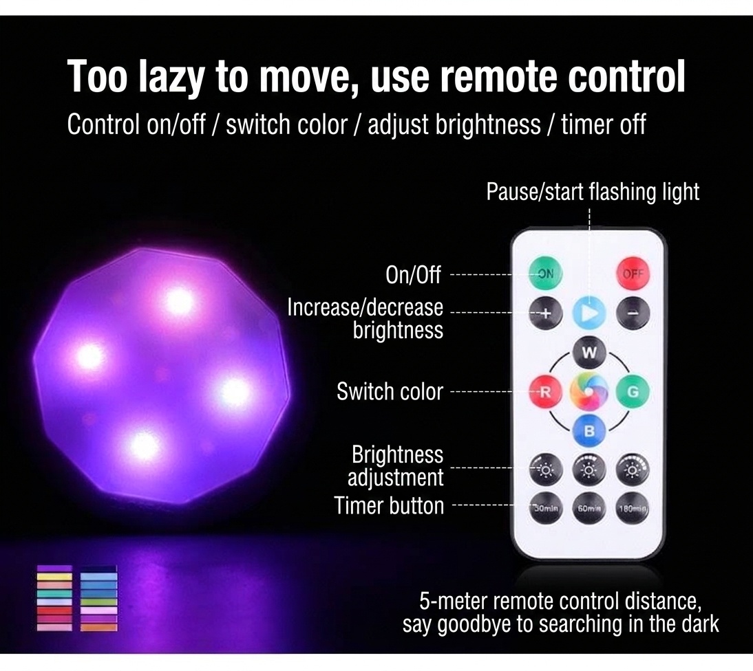 Smart LED Puck Lights RGB Dimmable Under Cabinet Lighting