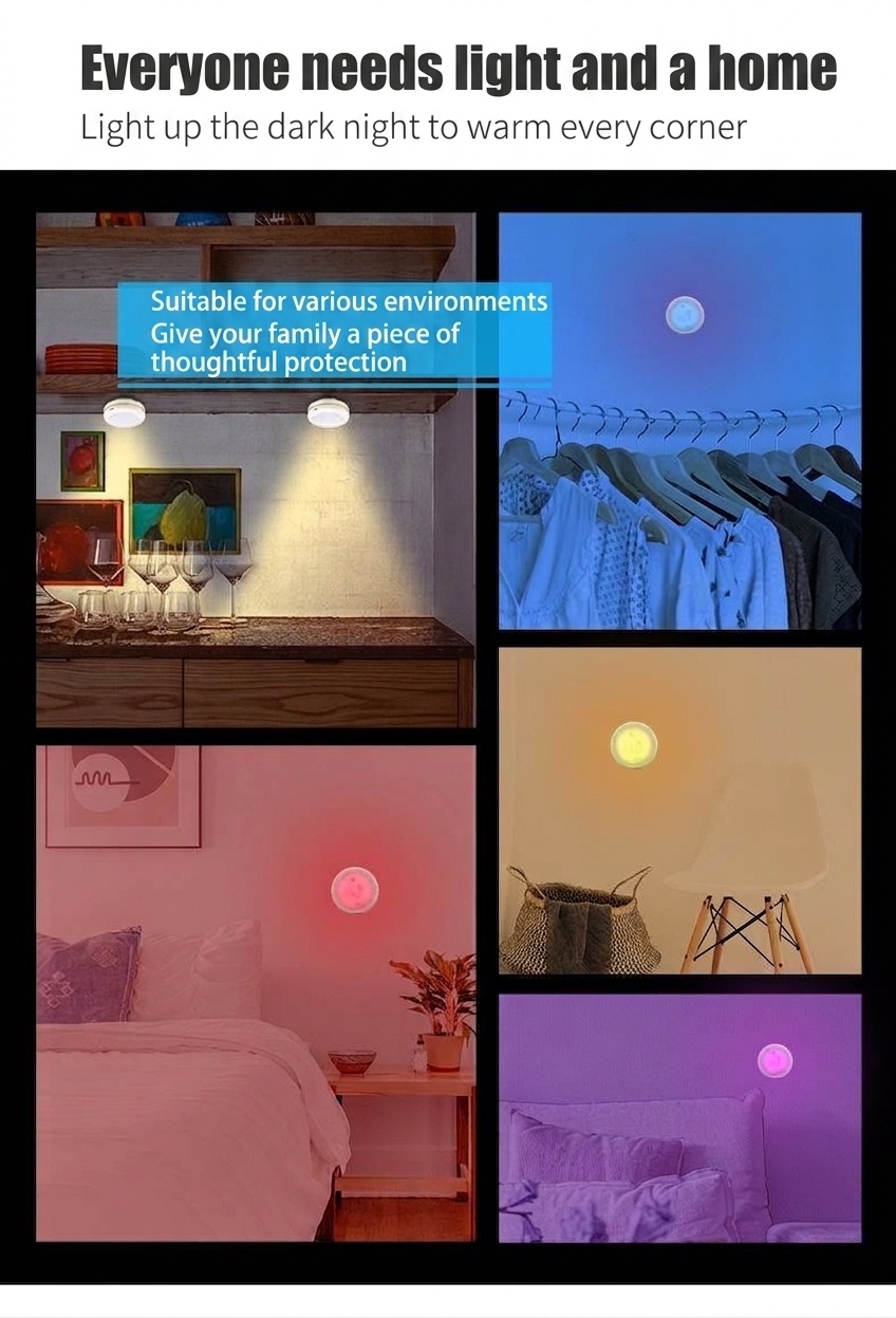 Smart LED Puck Lights RGB Dimmable Under Cabinet Lighting
