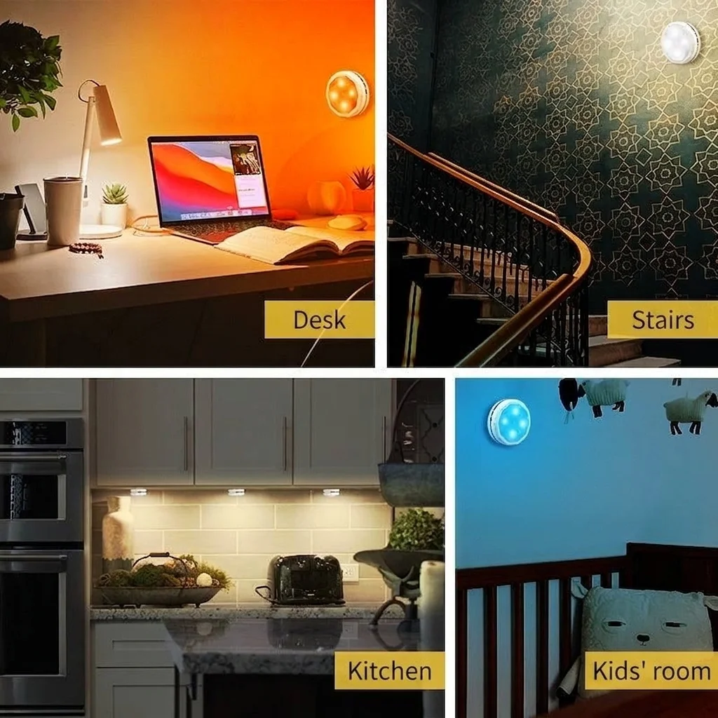 Smart LED Puck Lights RGB Dimmable Under Cabinet Lighting