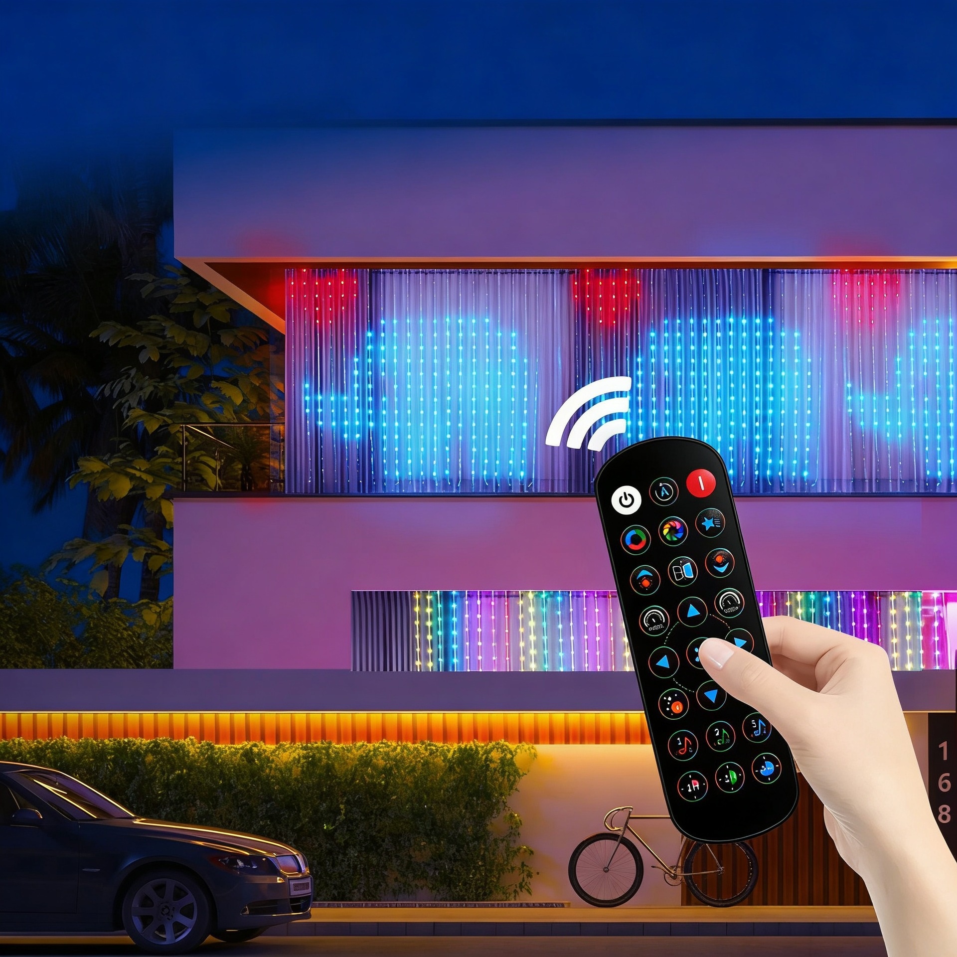 Smart RGB LED Curtain Lights with App and Remote Control