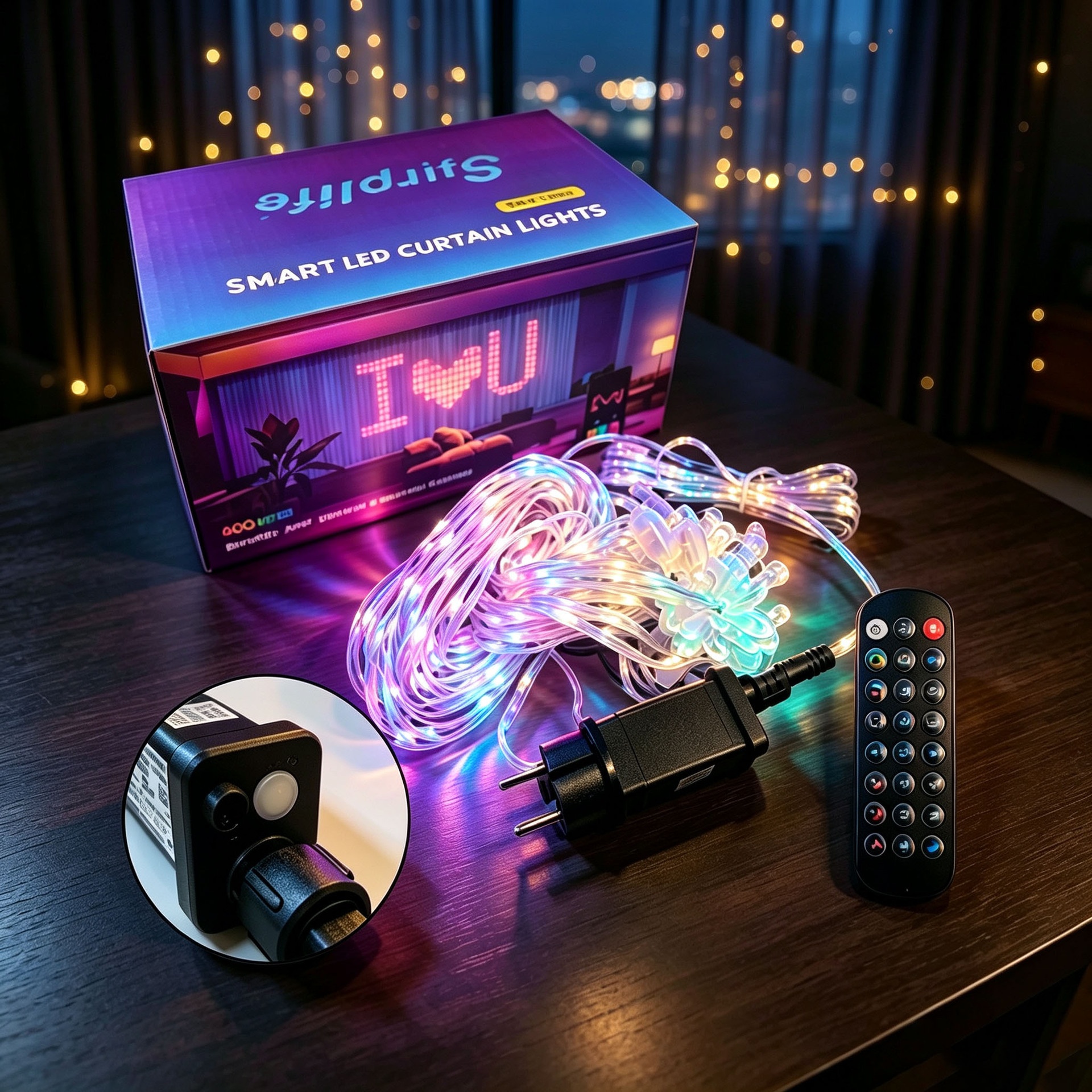 Smart RGB LED Curtain Lights with App and Remote Control