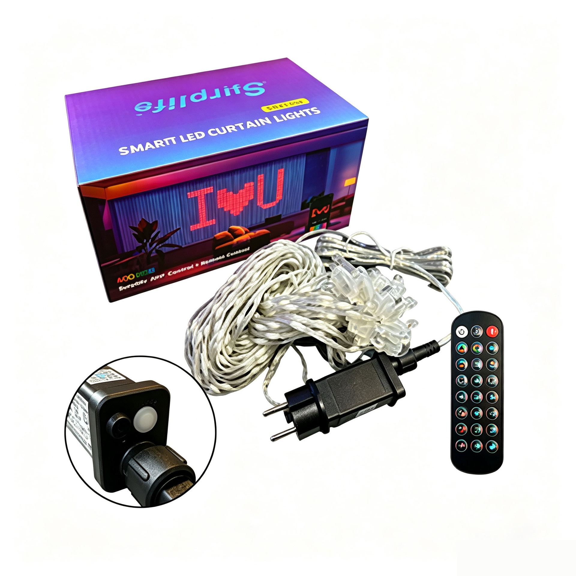 Smart RGB LED Curtain Lights with App and Remote Control