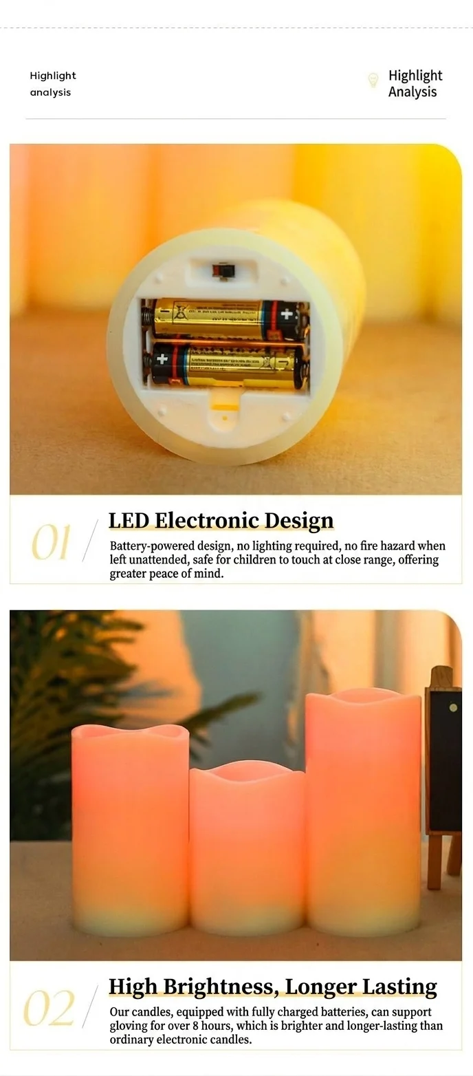 Smart LED Flameless Candles Realistic Flicker and App Control