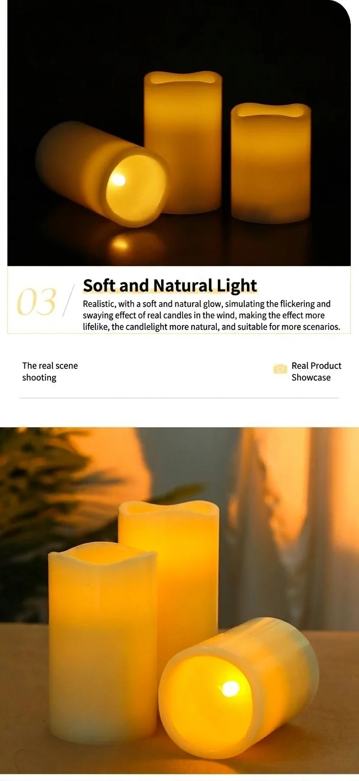 Smart LED Flameless Candles Realistic Flicker and App Control