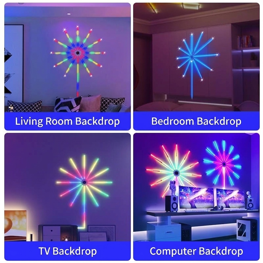 Smart Firework LED Strip Light RGB Music Sync App Control