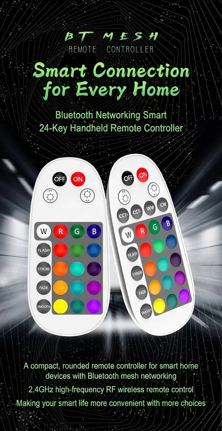 Smart RGB LED Remote Control for Home Lighting and Automation