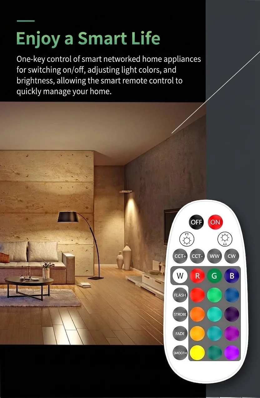 Smart RGB LED Remote Control for Home Lighting and Automation