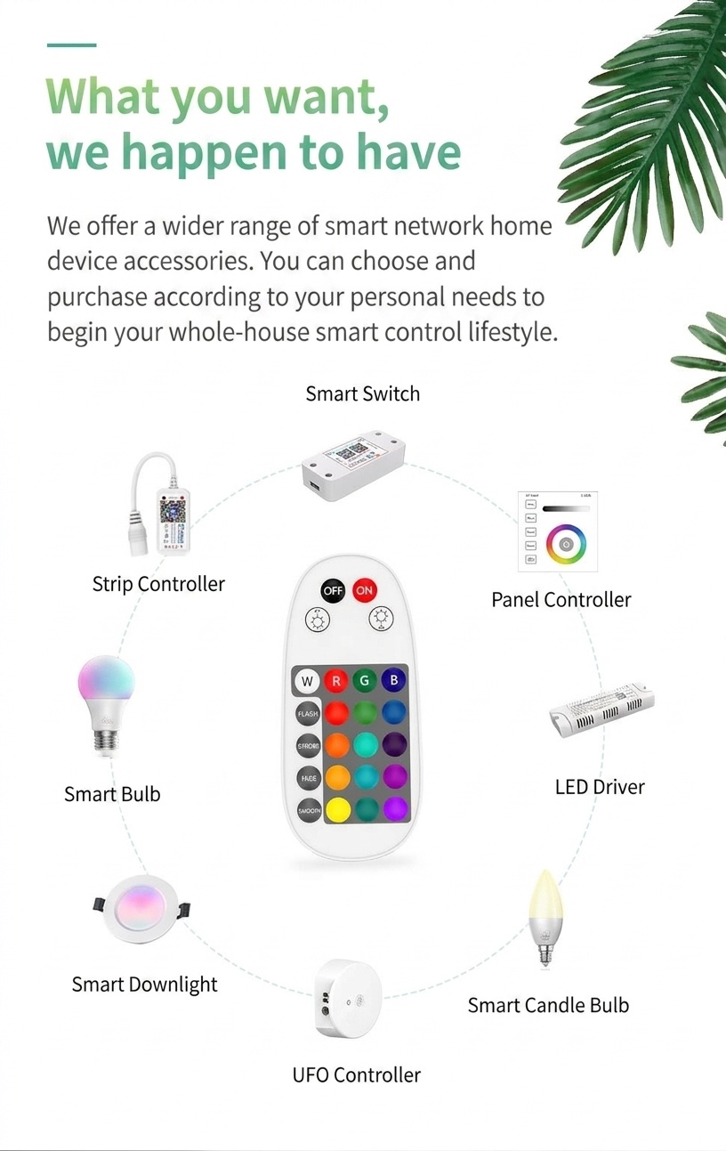 Smart RGB LED Remote Control for Home Lighting and Automation