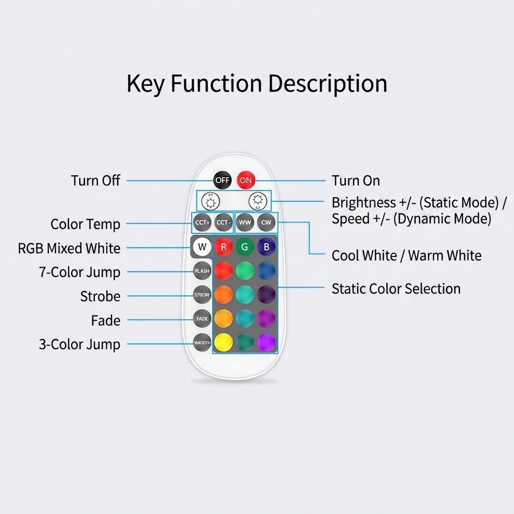 Smart RGB LED Remote Control for Home Lighting and Automation