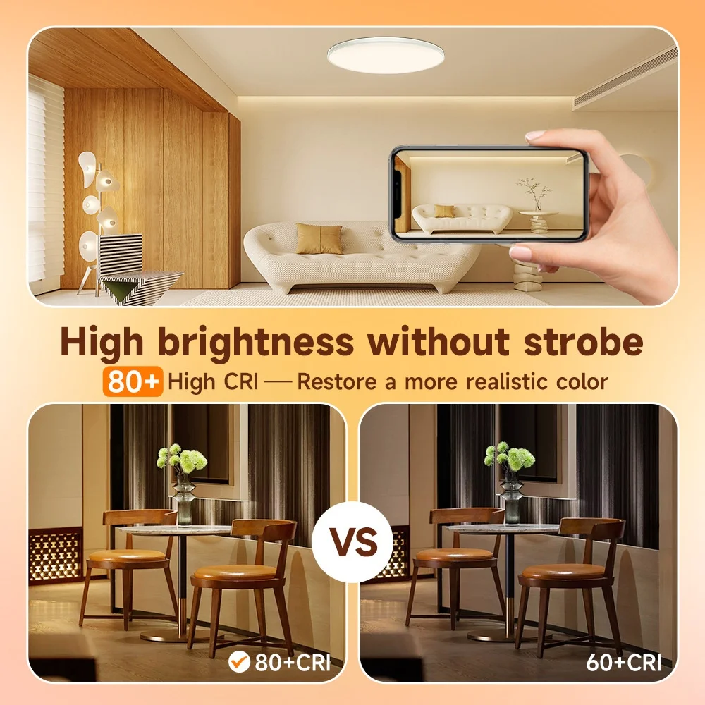 Smart LED Ceiling Light Dimmable 30W/40W RGB Tunable White