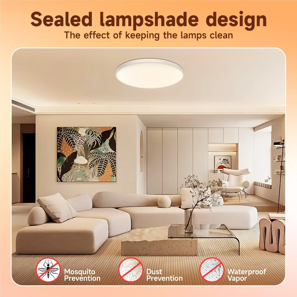 Smart LED Ceiling Light Dimmable 30W/40W RGB Tunable White