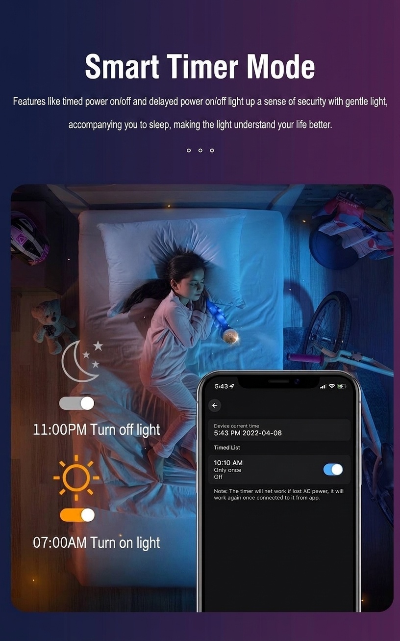Smart LED Ceiling Light RGBIC Dimmable WiFi Alexa Google Home