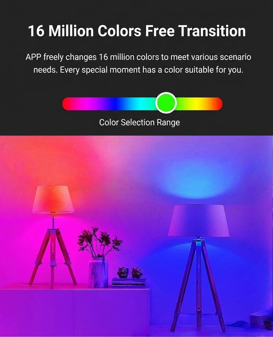 Smart WiFi LED Bulb RGB Dimmable Alexa and Google Home Compatible