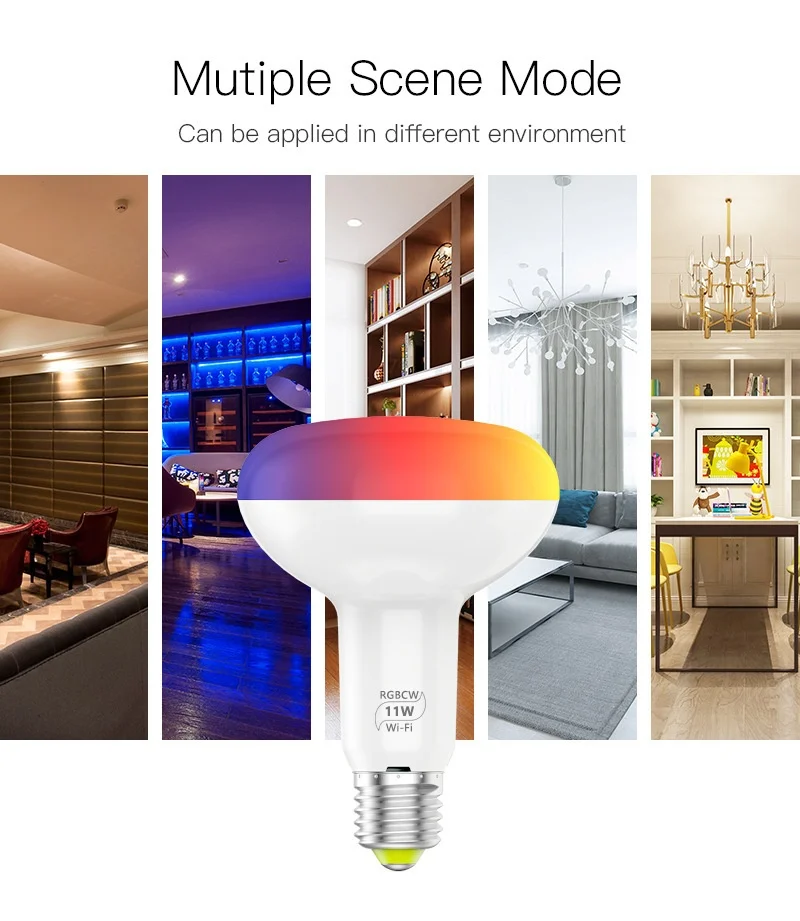 Smart BR30 LED Floodlight Bulb WiFi RGB Dimmable Alexa Google Home