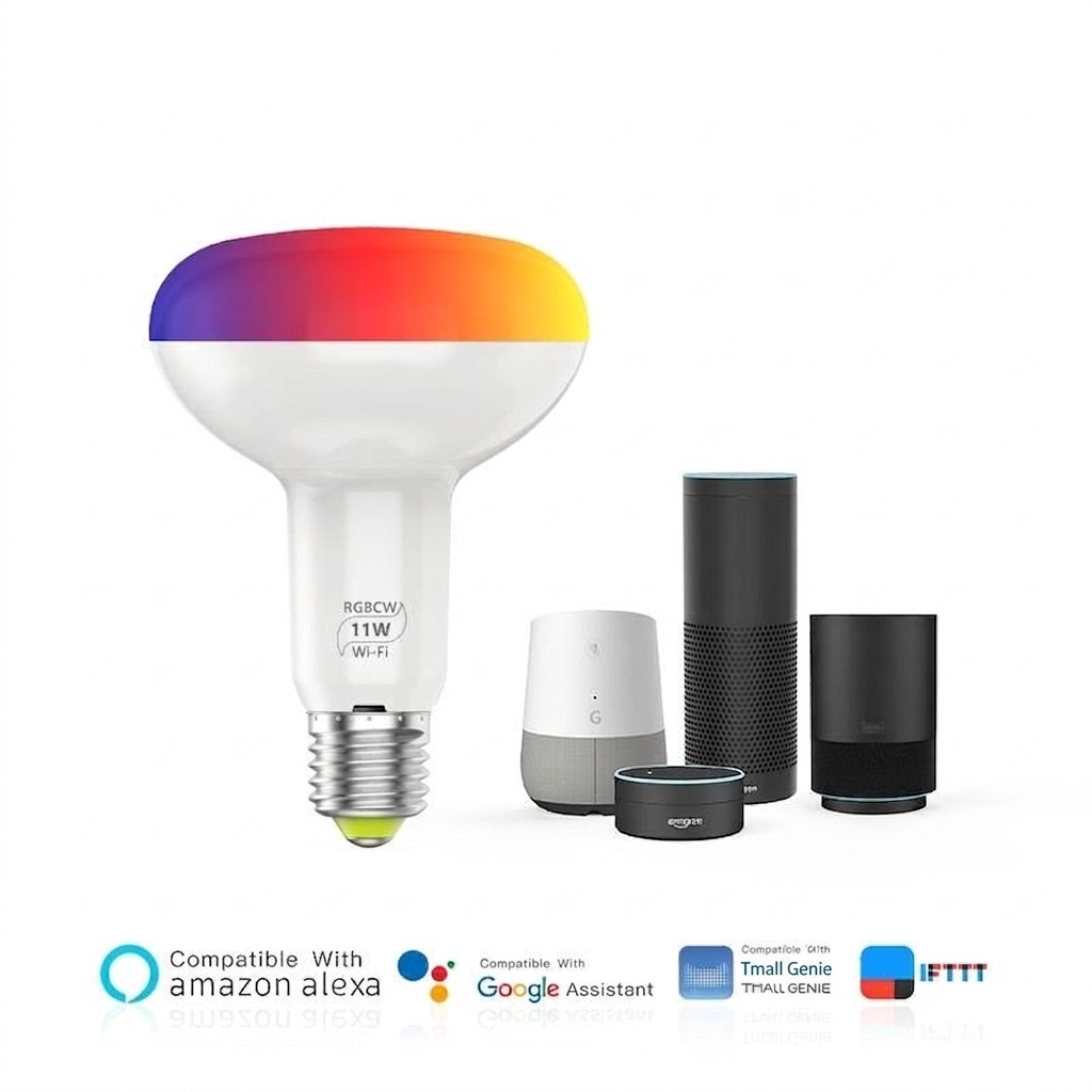 Smart BR30 LED Floodlight Bulb WiFi RGB Dimmable Alexa Google Home