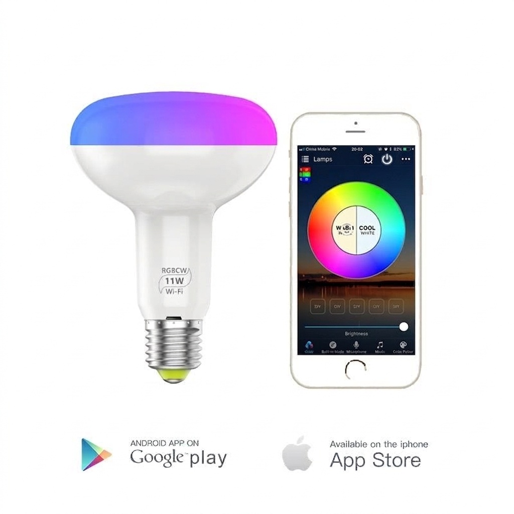 Smart BR30 LED Floodlight Bulb WiFi RGB Dimmable Alexa Google Home