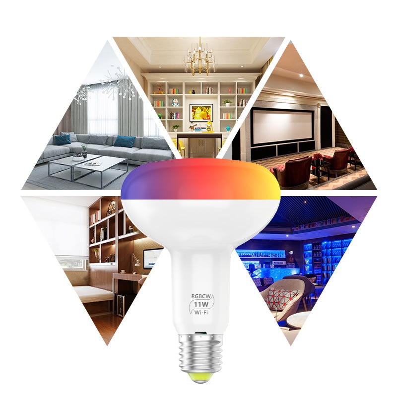 Smart BR30 LED Floodlight Bulb WiFi RGB Dimmable Alexa Google Home