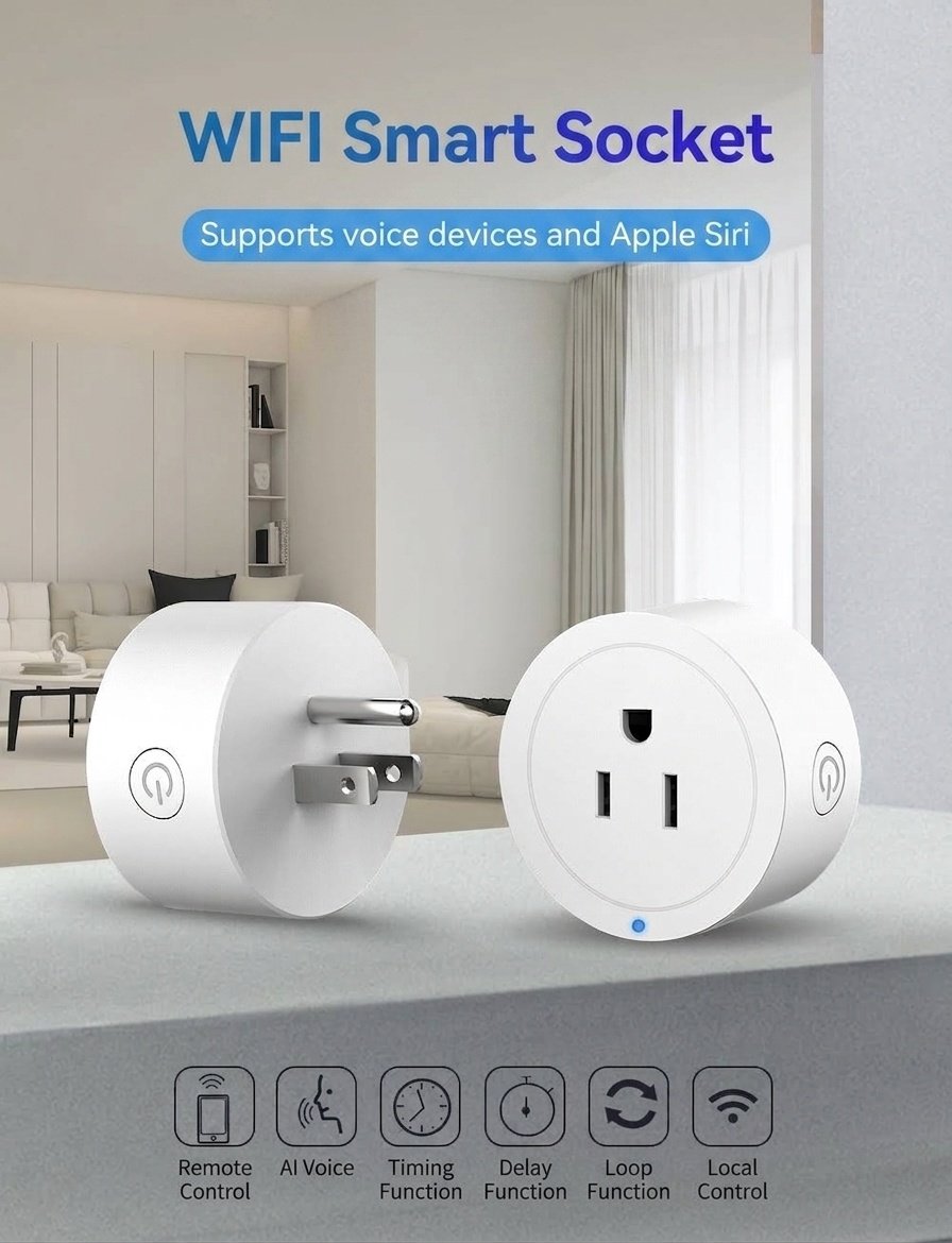 Smart WiFi Plug Outlet Voice Control and App Remote