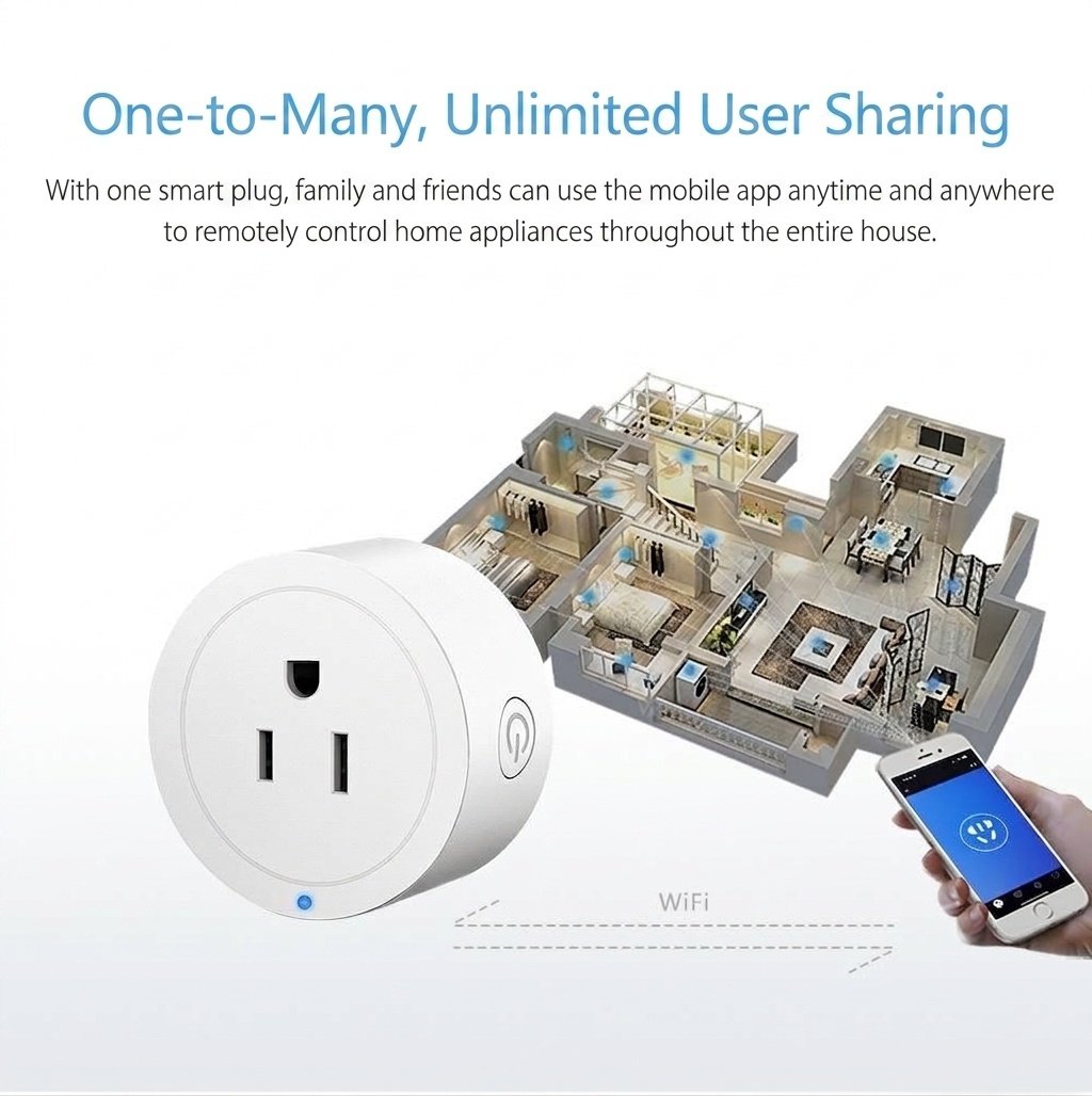 Smart WiFi Plug Outlet Voice Control and App Remote