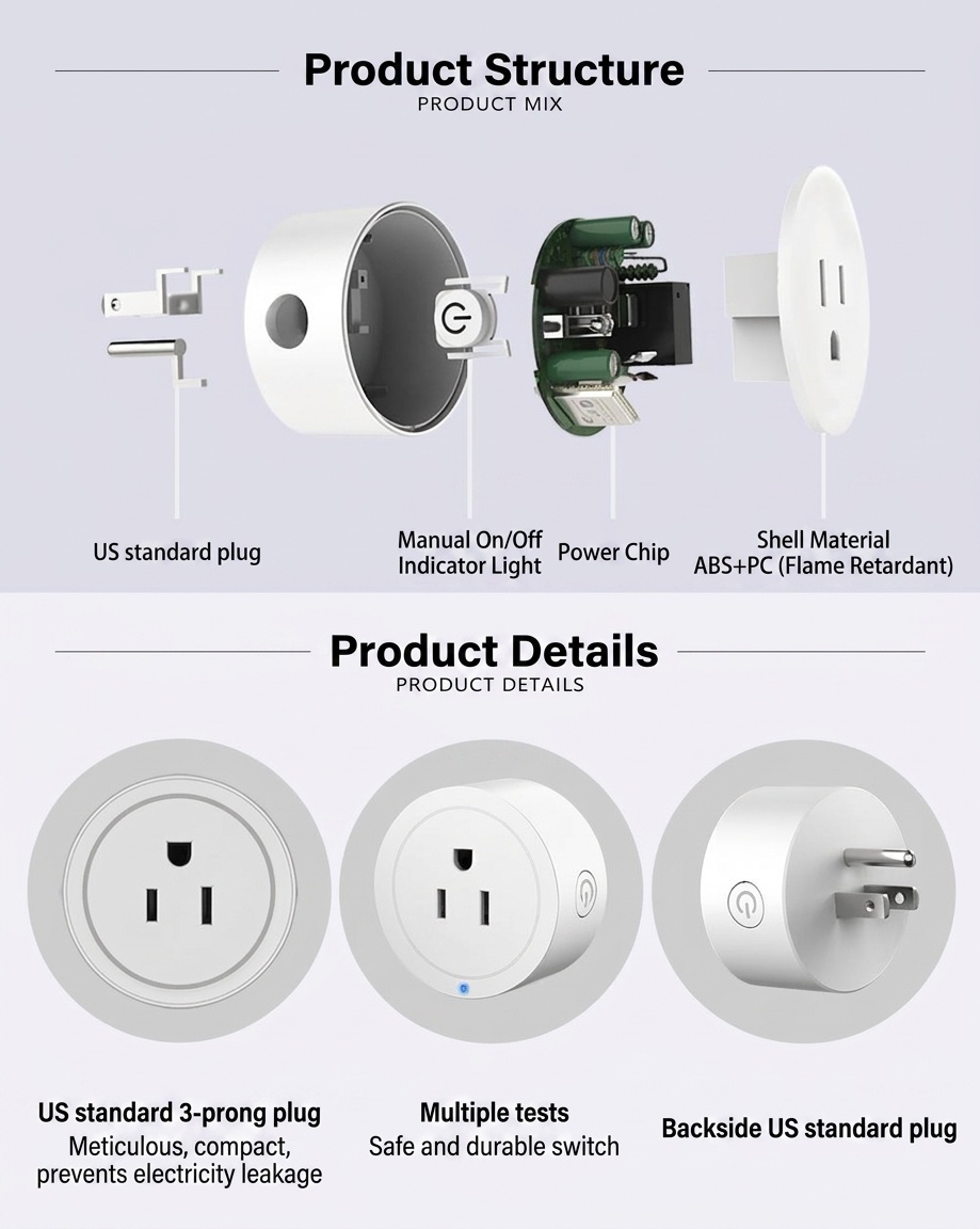 Smart WiFi Plug Outlet Voice Control and App Remote
