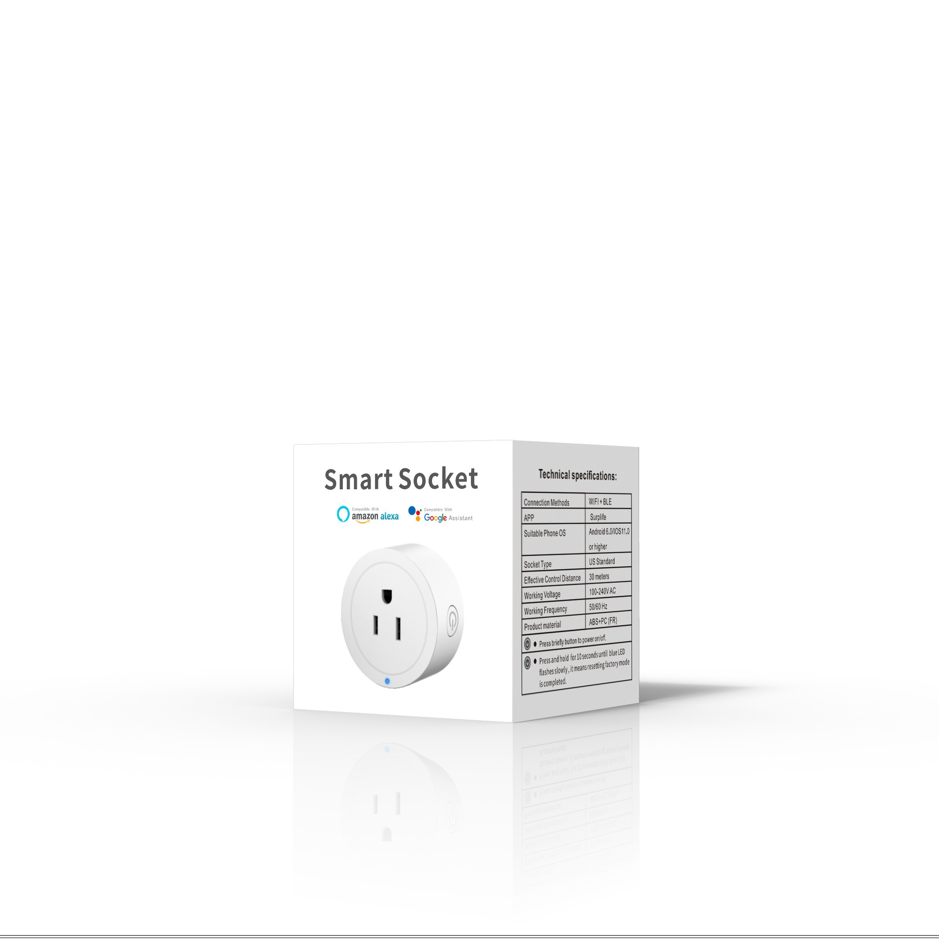 Smart WiFi Plug Outlet Voice Control and App Remote